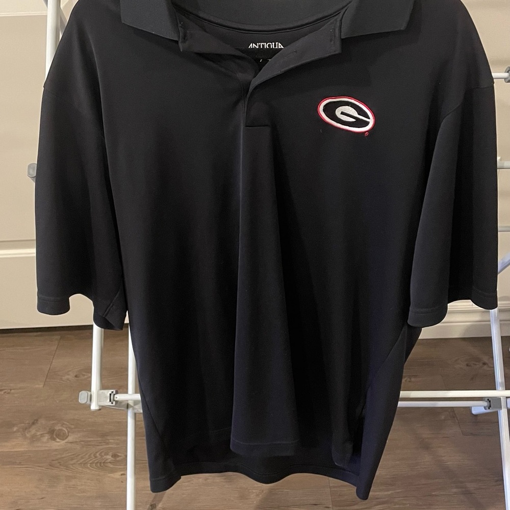 Antigua Georgia Bulldogs Black Polo Shirt